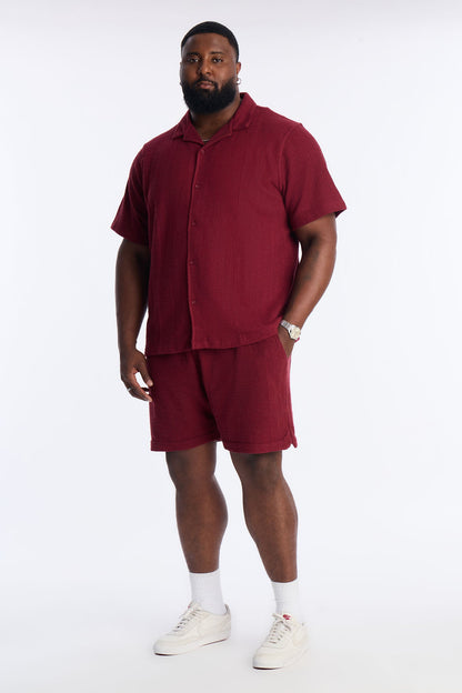 Dean Textured Short - Burgundy