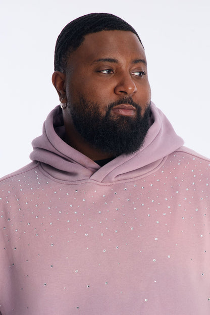 Run Them Rhinestones Oversized Hoodie - Pink