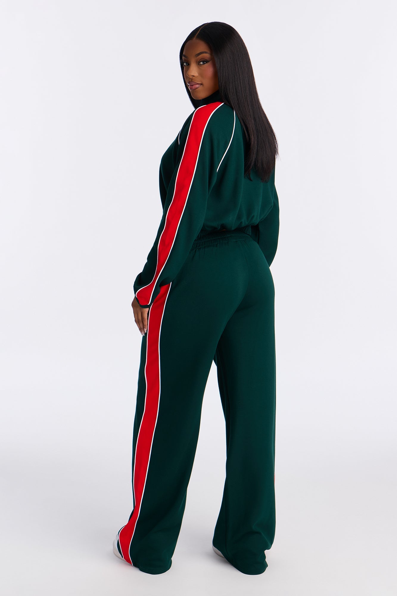 In Motion Mock Neck Lounge Pant Set - Hunter