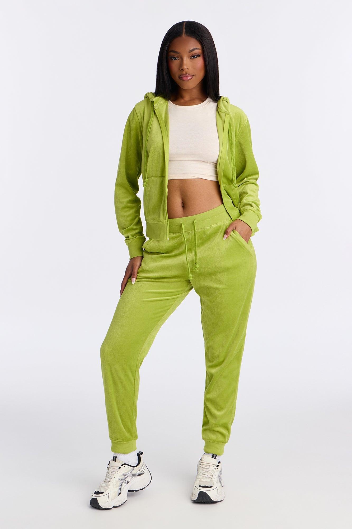 The Original Trendsetter Velour Set - Chartreuse