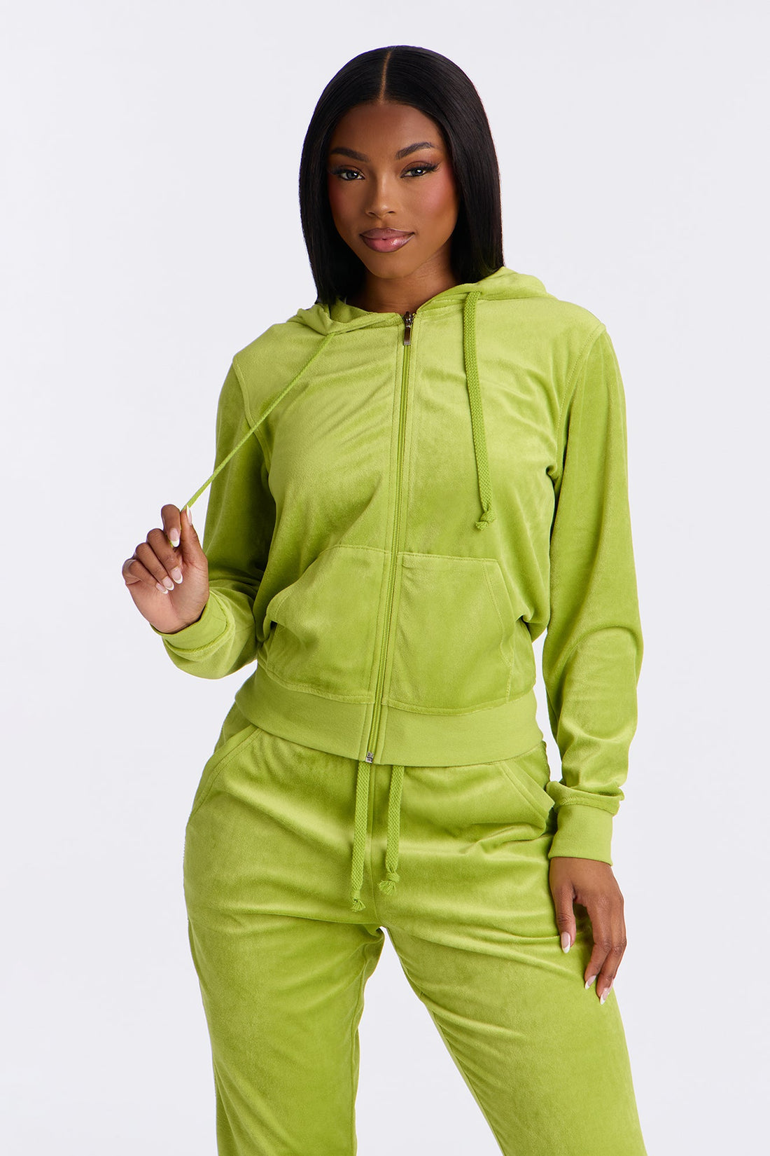 The Original Trendsetter Velour Set - Chartreuse