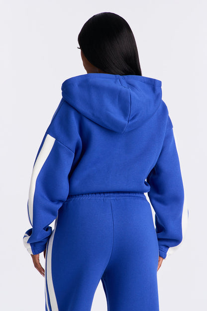 The Amara Fleece Sweatshirt Quarter Zip Up - Royal