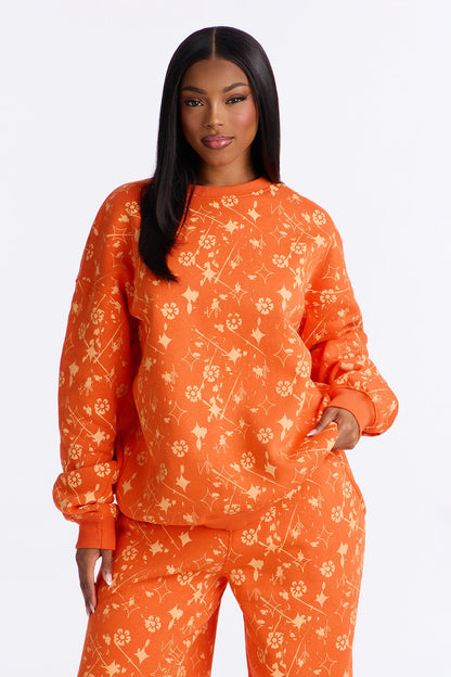Signature Moves Fleece Jogger Set - Orange