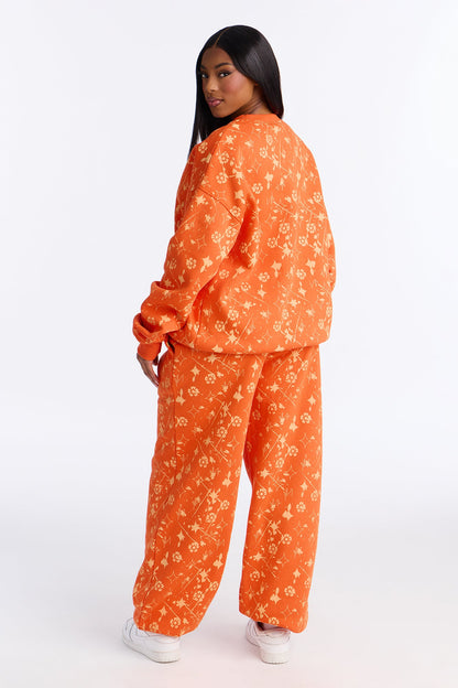 Signature Moves Fleece Jogger Set - Orange