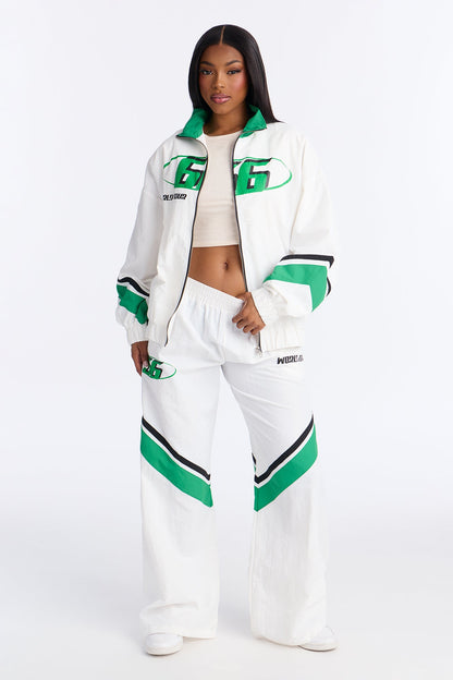World Tour Windbreaker Pant Set - White