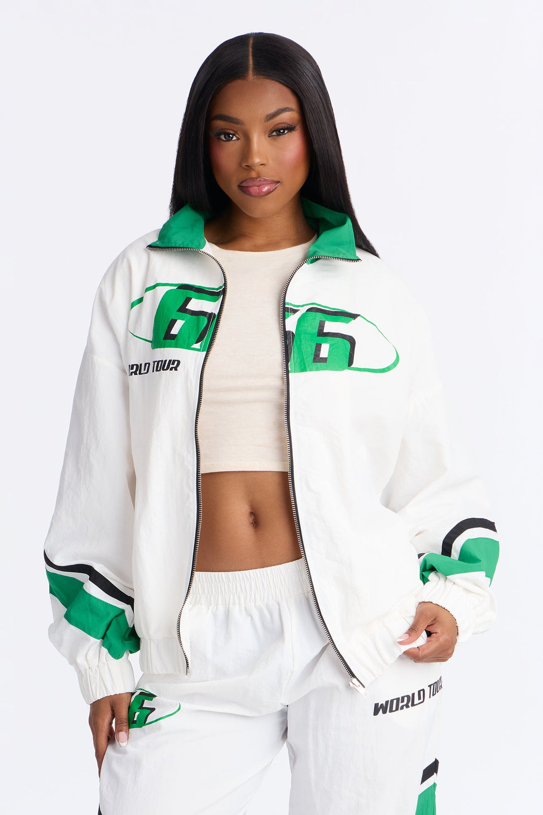 World Tour Windbreaker Pant Set - White