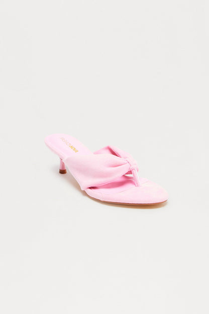 Keani Kitten Heel Thong Mules - Pink