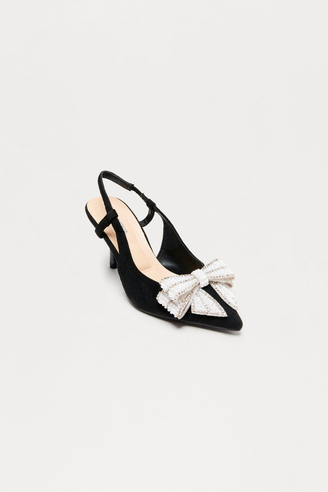 Sparkle Bow Slingback Pumps - Black