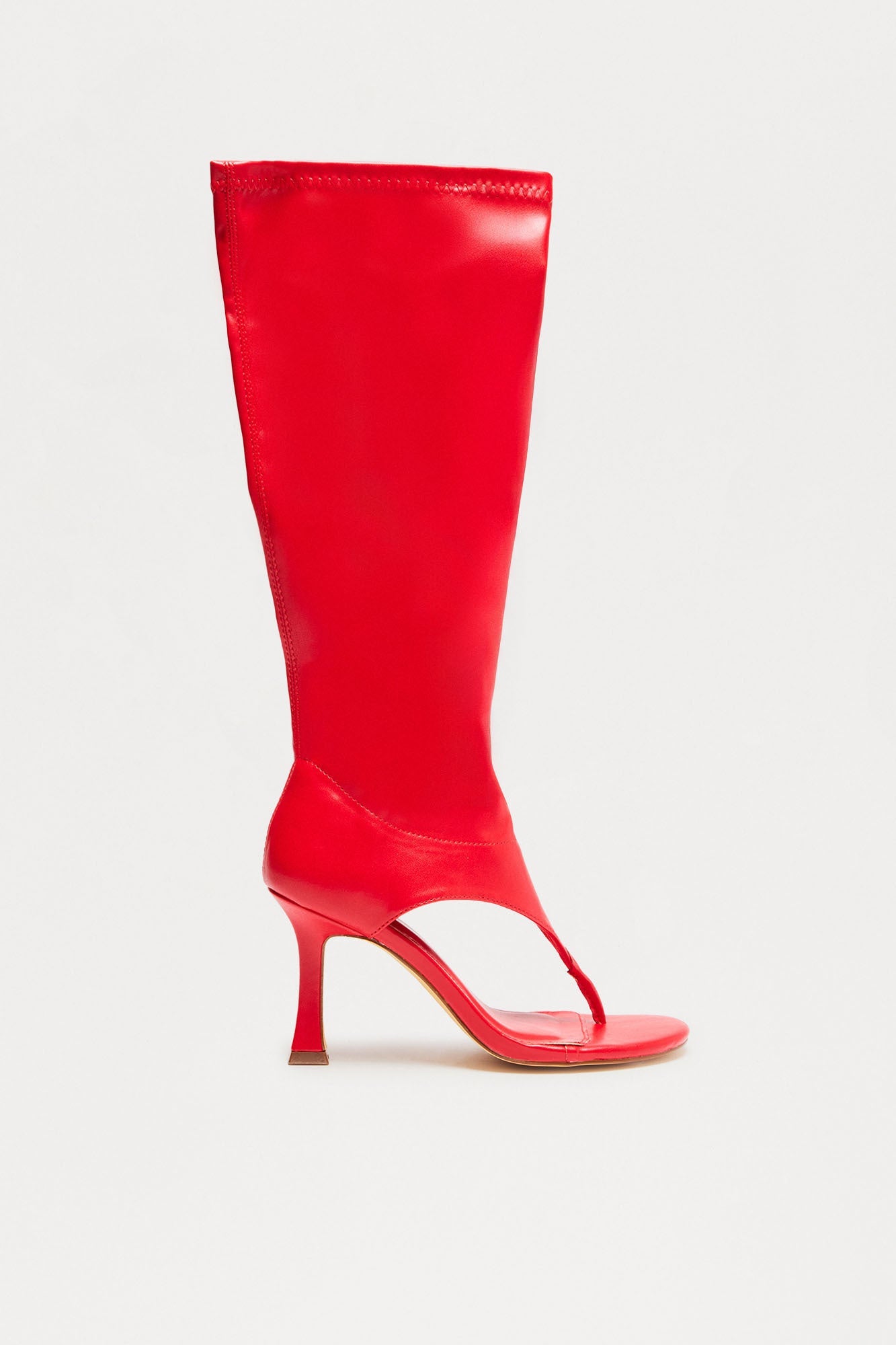 Sanyana Knee High Thong Boots - Red