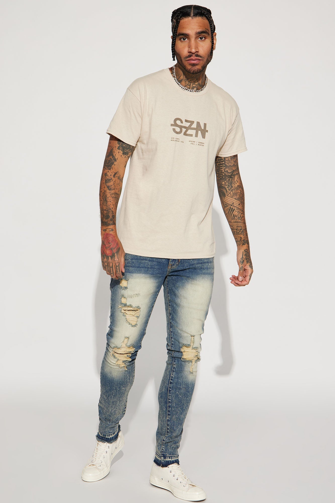 SZN Label Short Sleeve Tee - Khaki