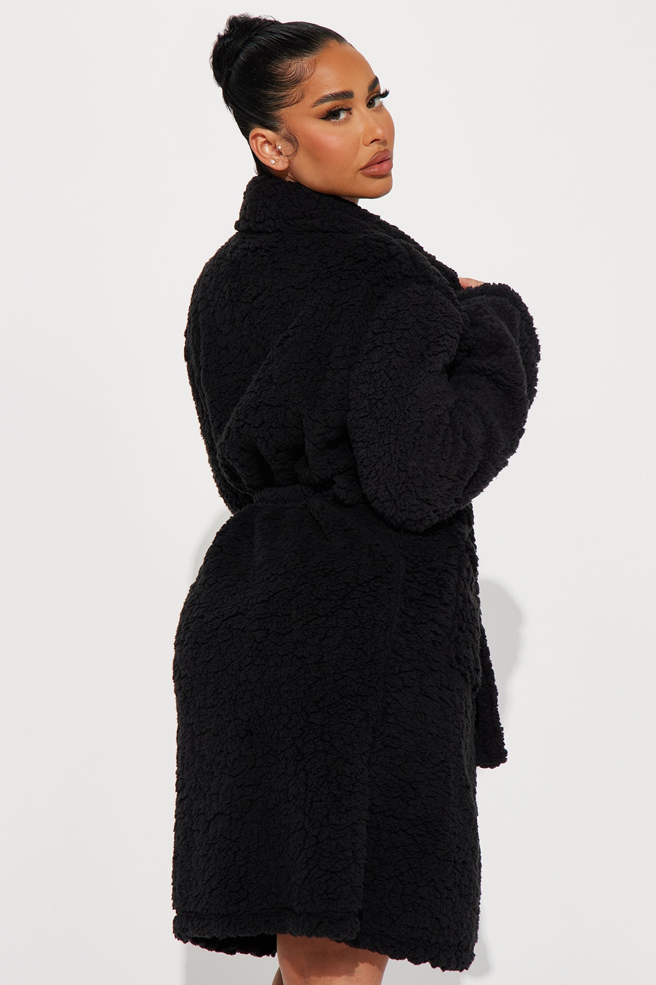 Cozy Love Plush Robe - Black