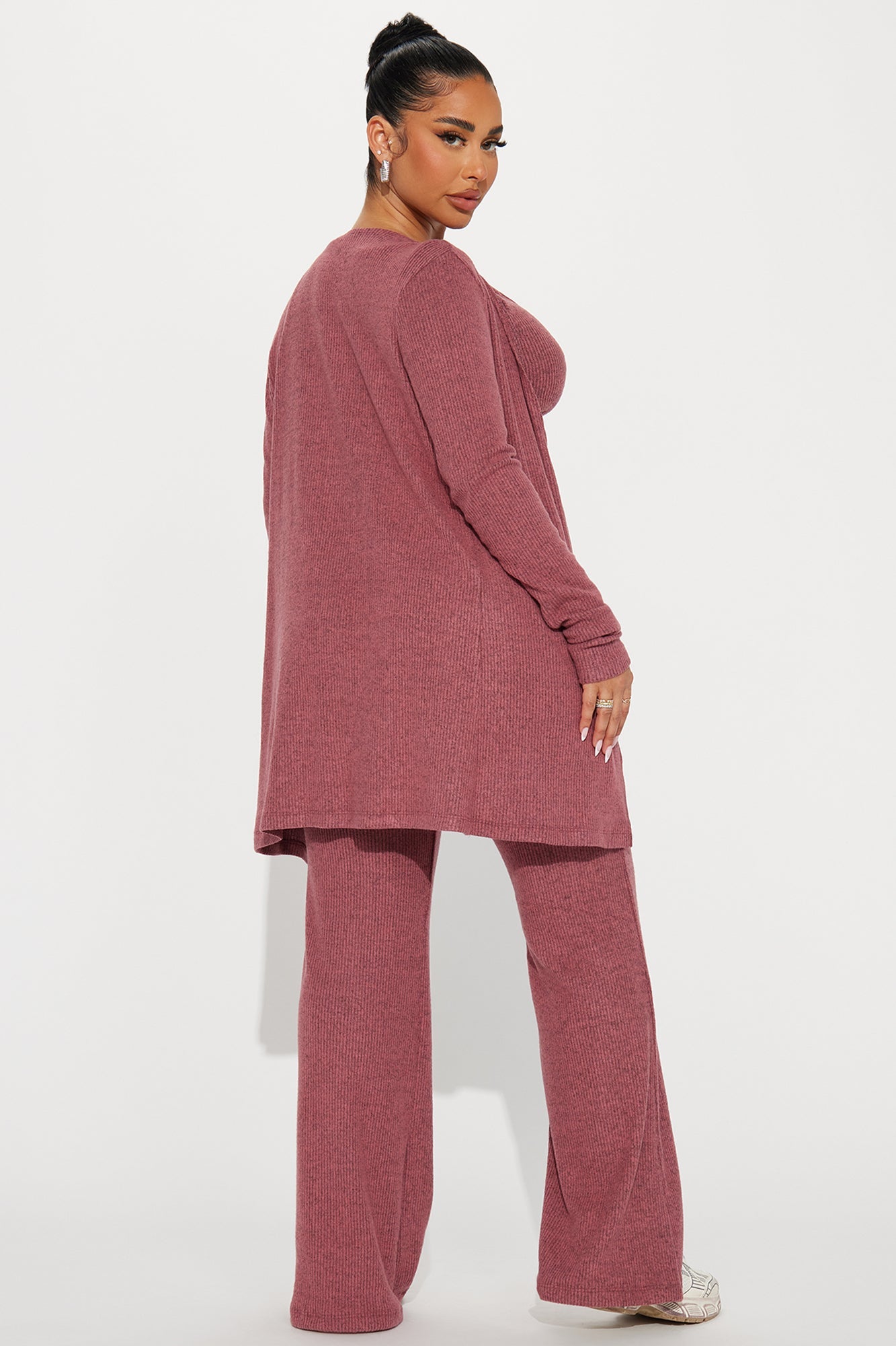 Calm N Cozy 3 Piece Pant Set - Mauve