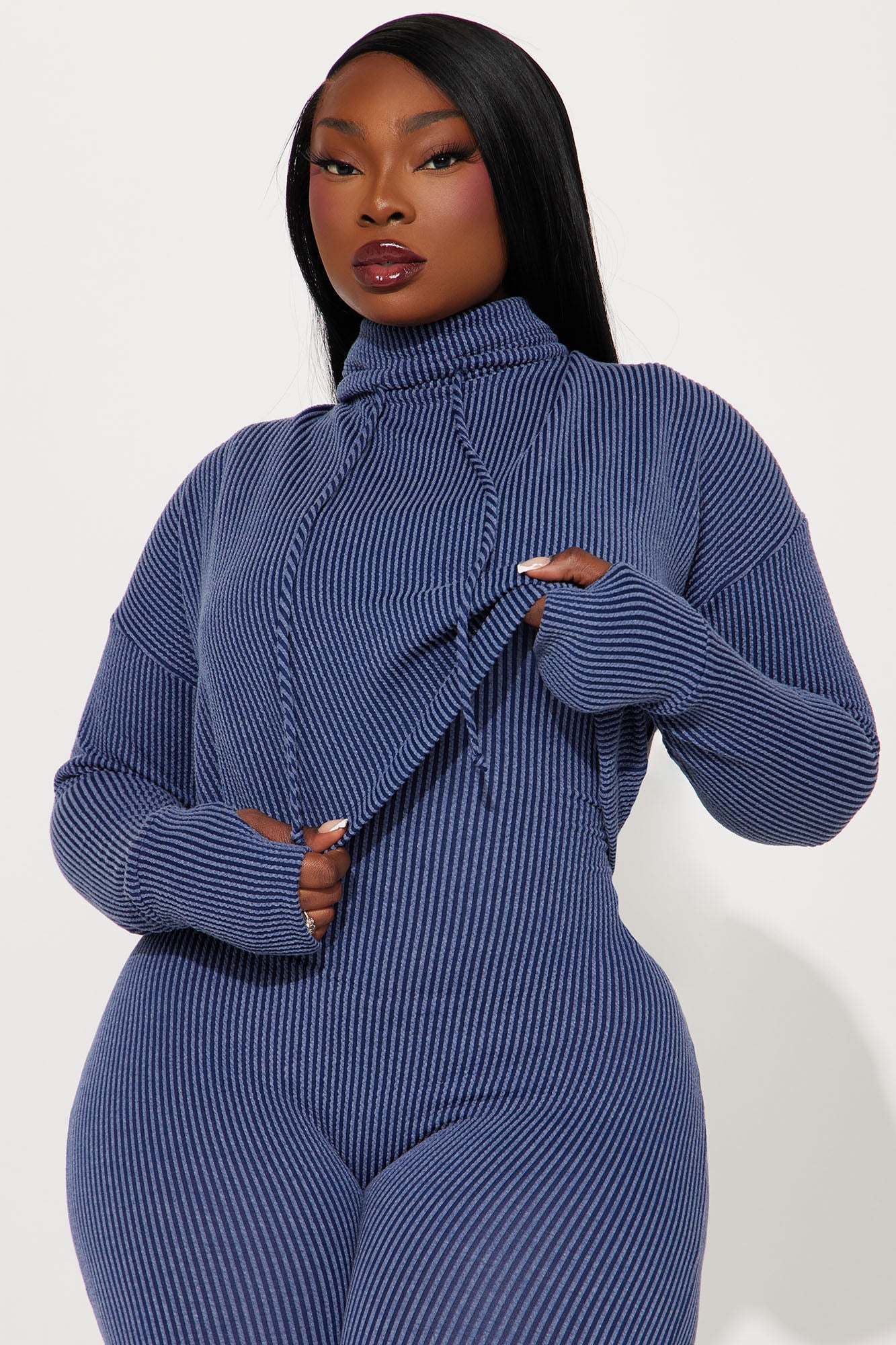 Thinking It Over 2 Piece Jumpsuit Set - Navy
