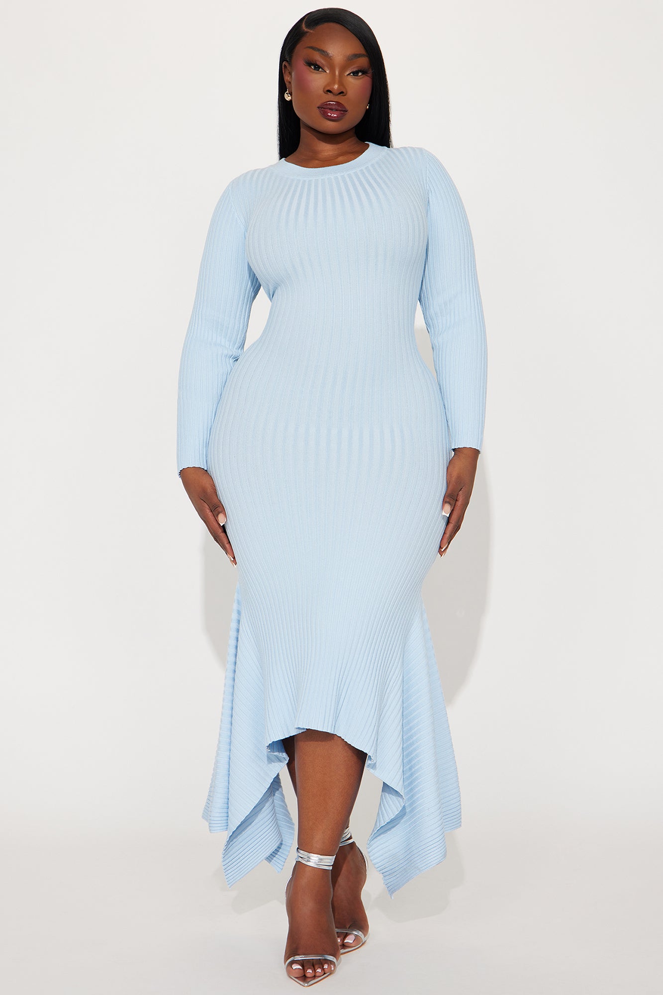 Kaylie Sweater Maxi Dress - Light Blue
