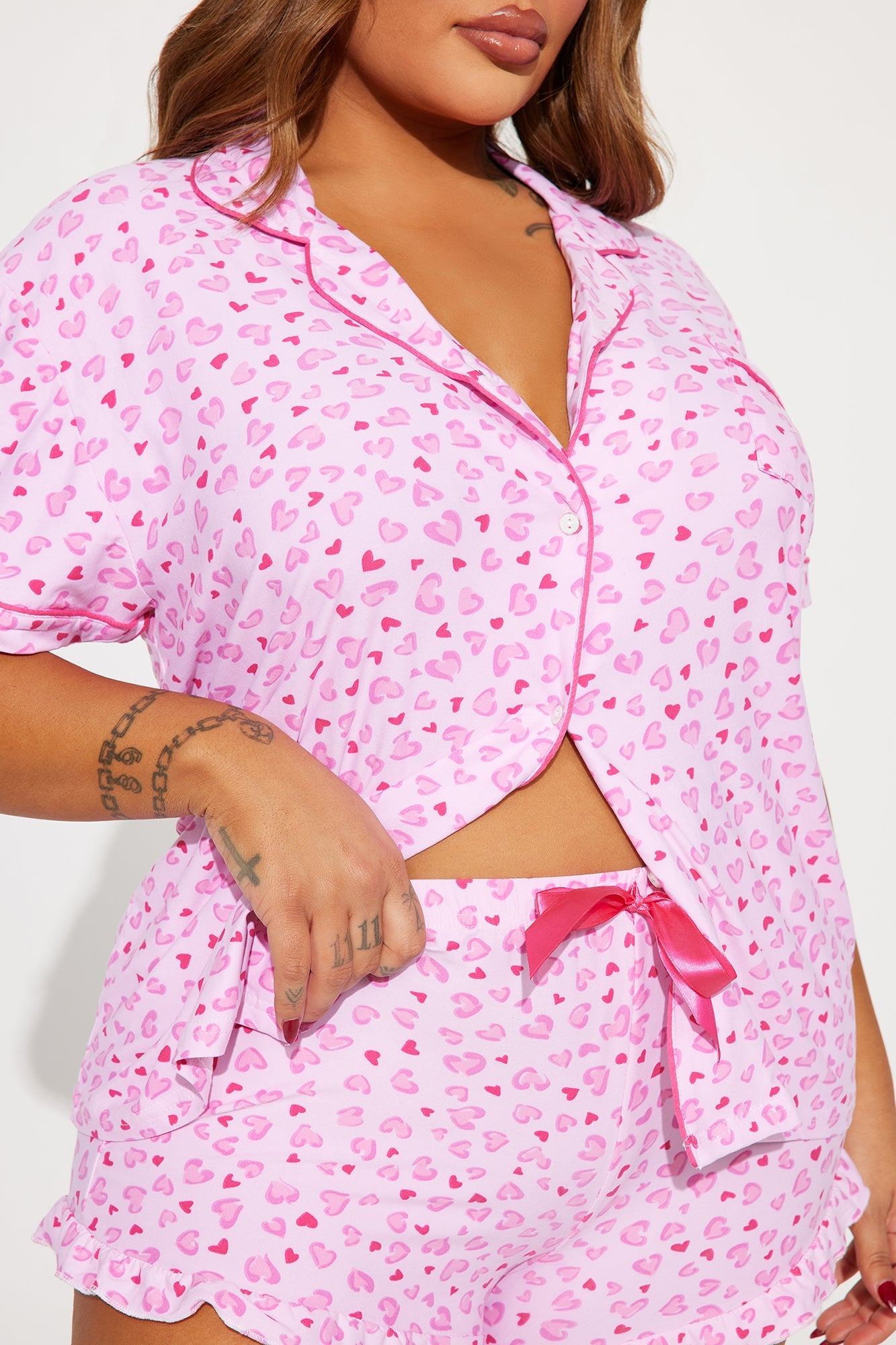 Wild Love PJ Short Set - Pink/Pink