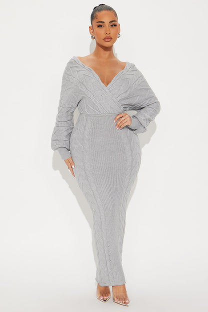 Mariana Sweater Maxi Dress - Heather Grey