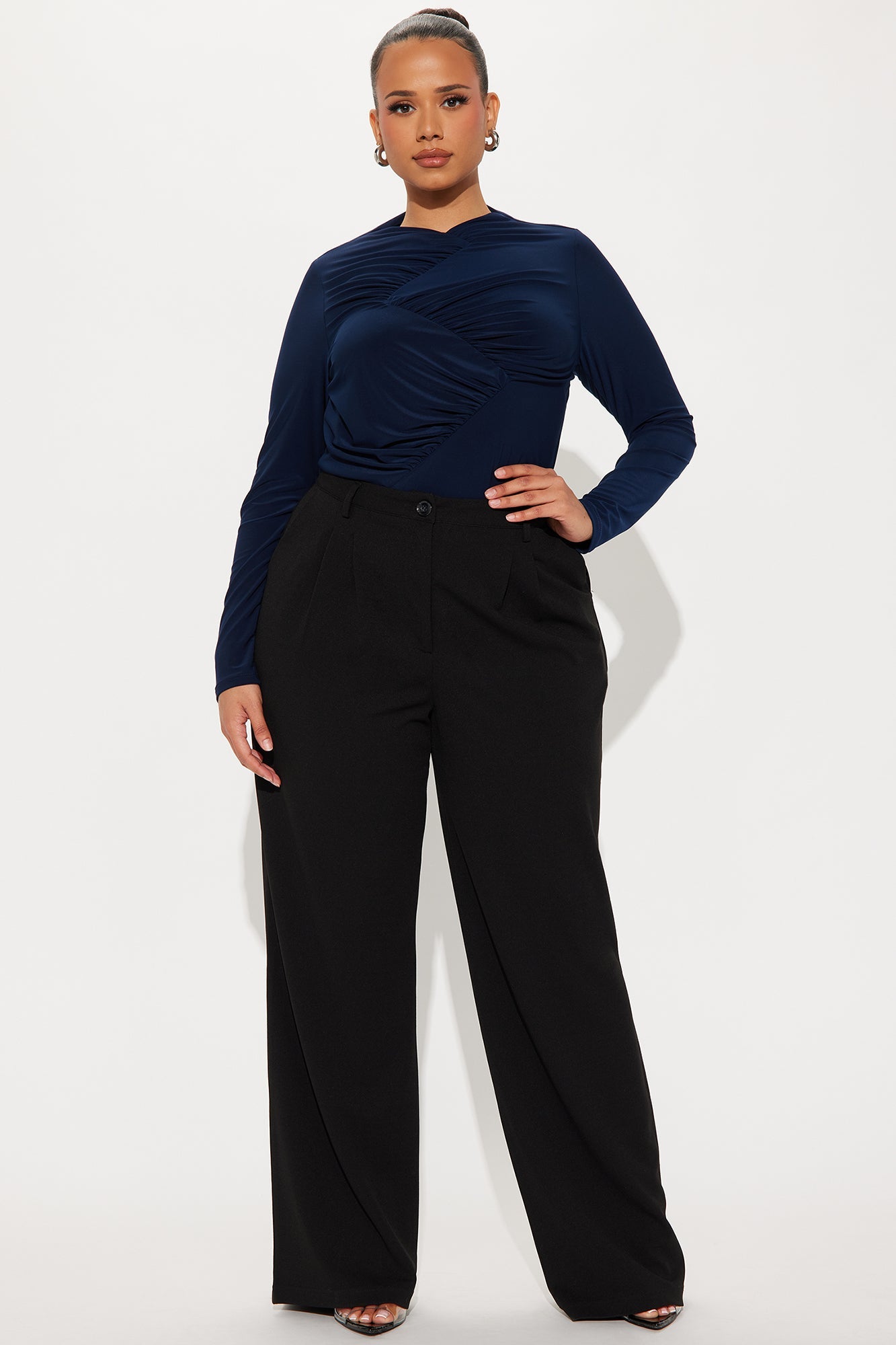 Kirsten Ruched Bodysuit - Navy