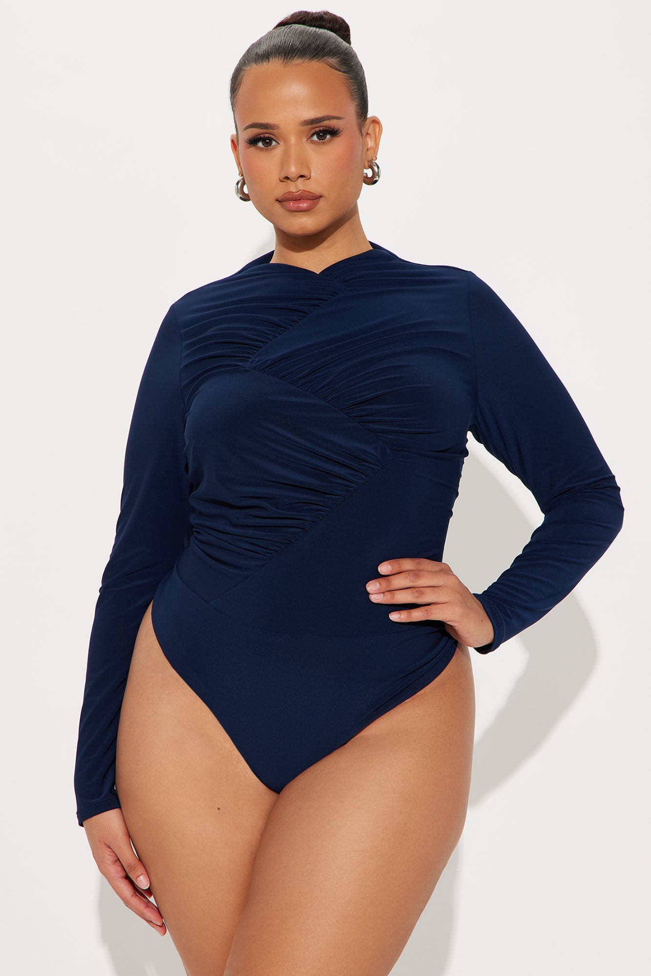 Kirsten Ruched Bodysuit - Navy