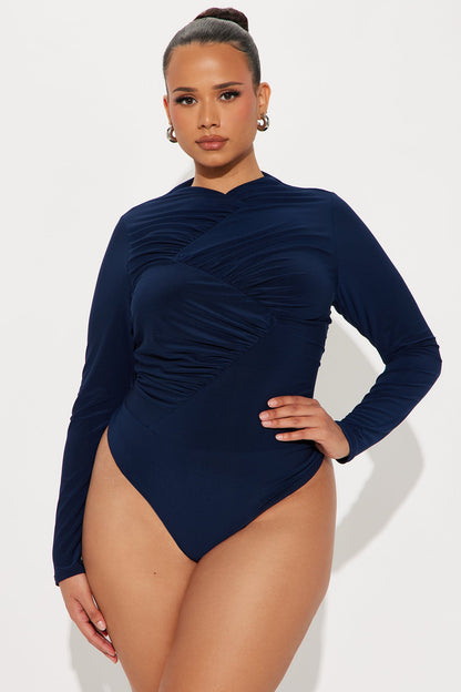 Kirsten Ruched Bodysuit - Navy