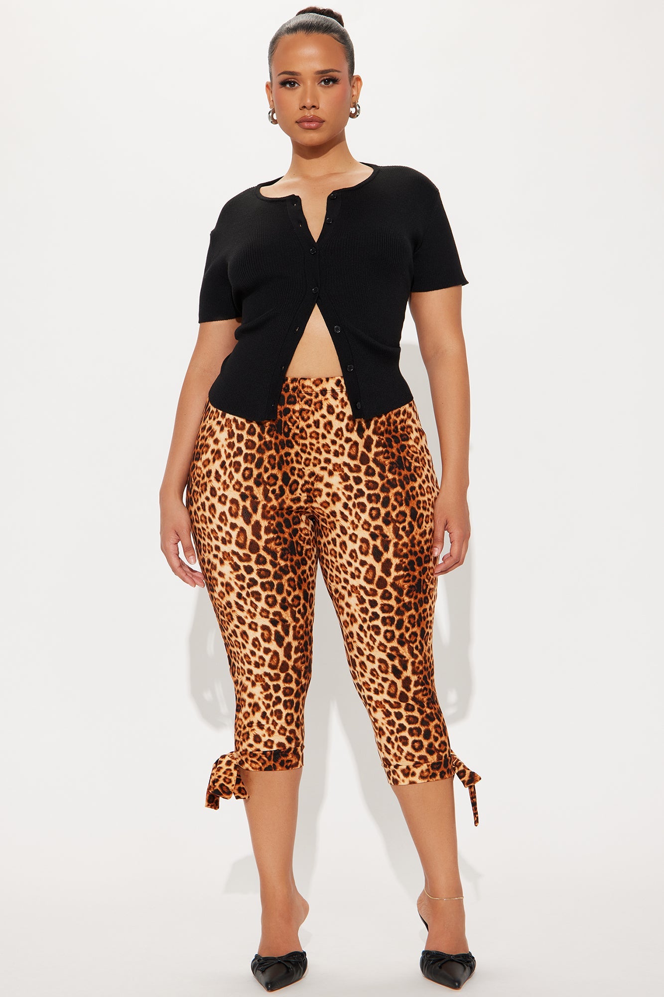 Well Behaved Leopard Capri Legging - Brown/combo