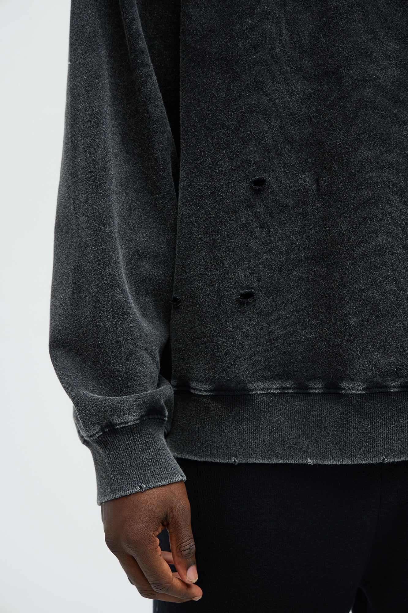 Perrie Crewneck Sweatshirt - Black Wash