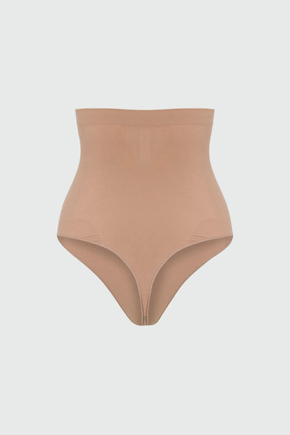 Nova Seamless Sculpt Strong Compression High Waisted Thong - Nude