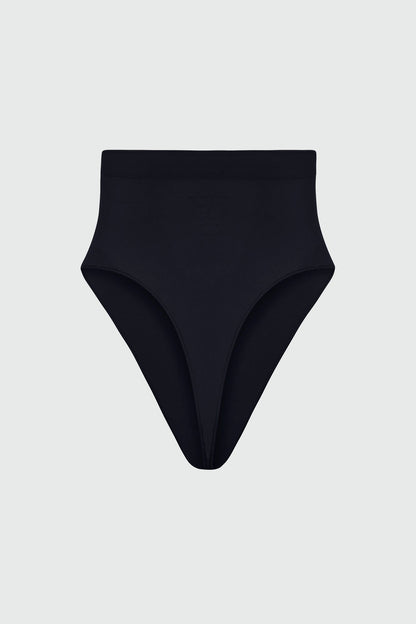 Nova Sculpt Seamless Strong Compression Mid Waist Thong - Black