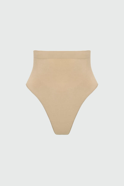 Nova Sculpt Seamless Strong Compression Mid Waist Thong - Sand