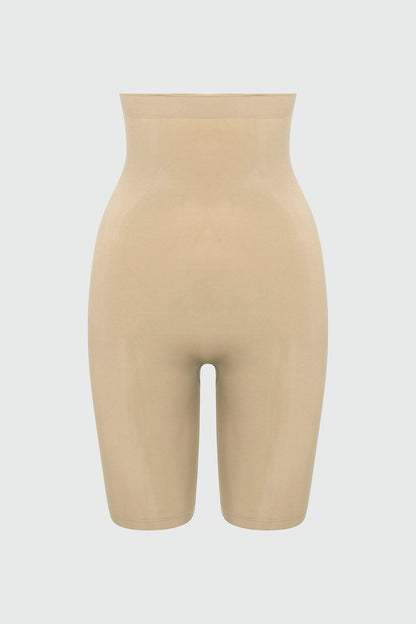 Nova Sculpt Seamless Strong Compression High Waisted Thigh Shaper - Sand