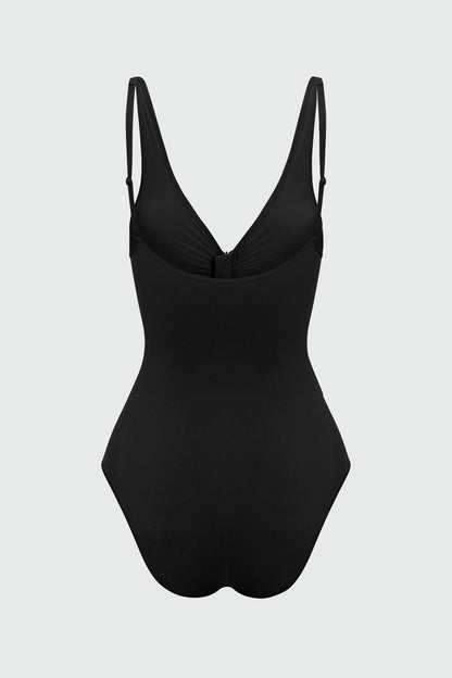 Nova Sculpt Seamless Strong Compression Zip Front Brief Bodysuit - Black