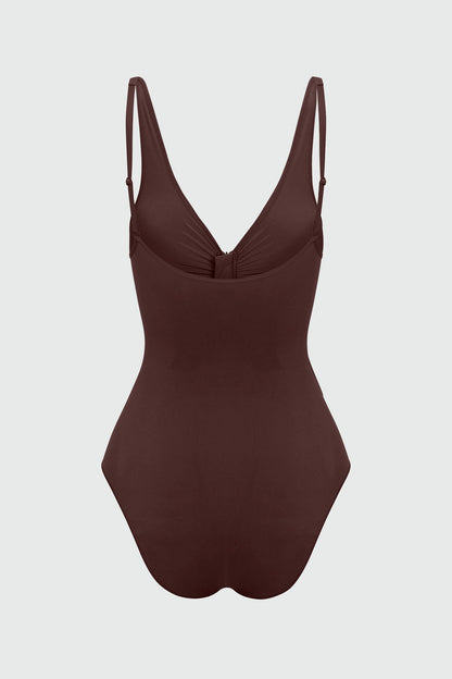 Nova Sculpt Seamless Strong Compression Zip Front Brief Bodysuit - Coco