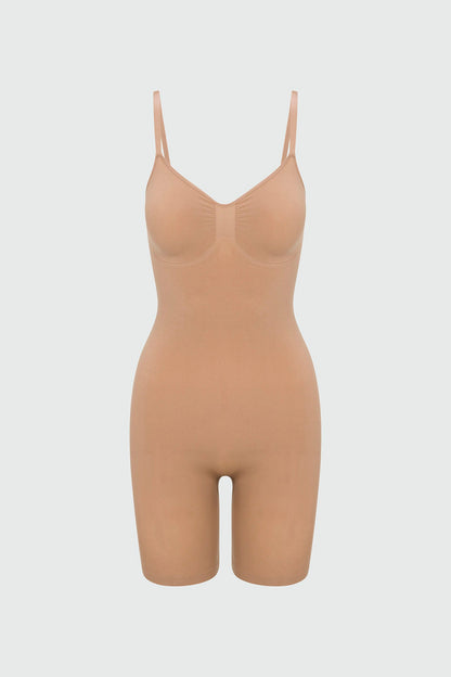 Nova Sculpt Seamless Strong Compression Thigh Shaping Bodysuit - Nude