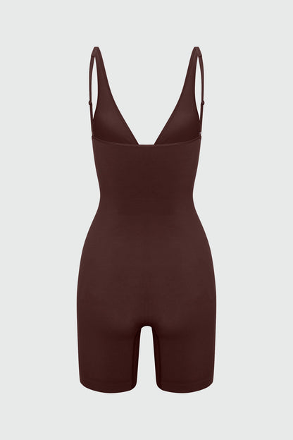Nova Sculpt Seamless Strong Compression Zip Front Thigh Shaping Bodysuit - Coco