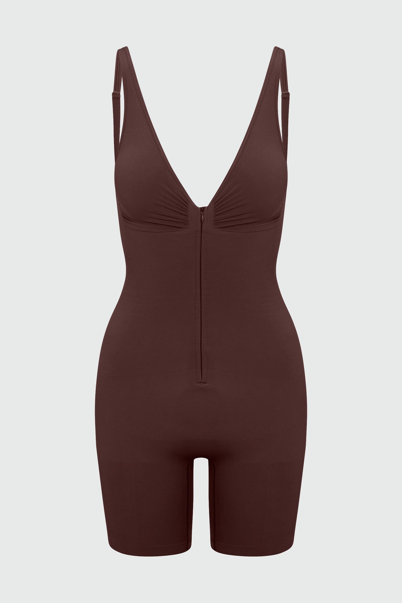 Nova Sculpt Seamless Strong Compression Zip Front Thigh Shaping Bodysuit - Coco