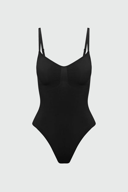 Nova Sculpt Seamless Strong Compression Thong Bodysuit - Black