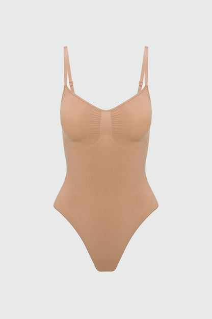 Nova Sculpt Seamless Strong Compression Thong Bodysuit - Nude