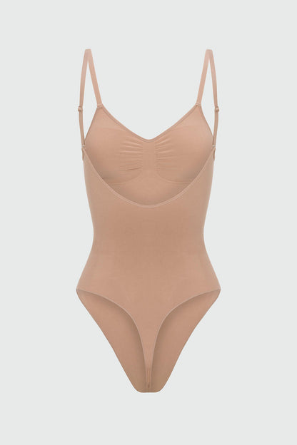 Nova Sculpt Seamless Strong Compression Low Back Thong Bodysuit - Nude