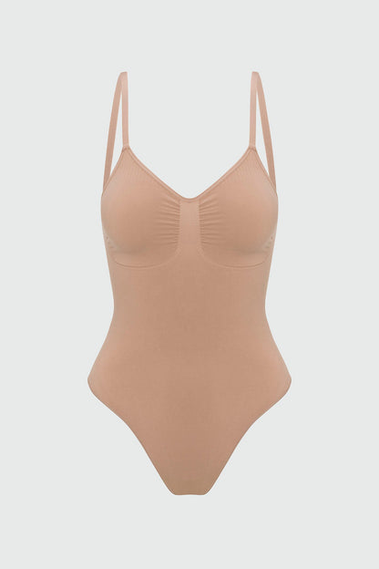Nova Sculpt Seamless Strong Compression Low Back Thong Bodysuit - Nude