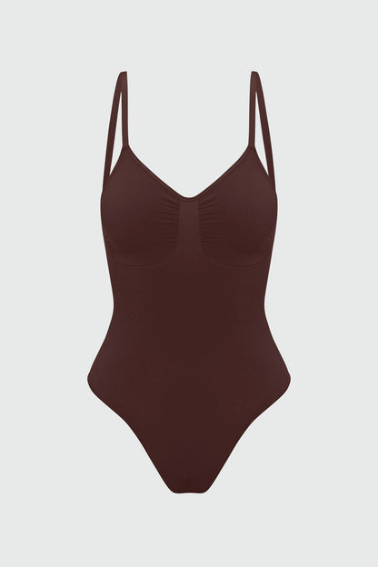 Nova Sculpt Seamless Strong Compression Low Back Thong Bodysuit - Coco