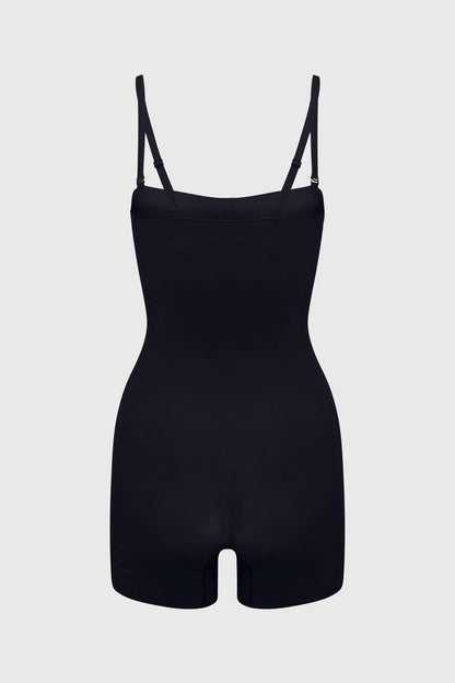 Nova Sculpt Seamless Strong Compression Strapless Shortie Bodysuit - Black