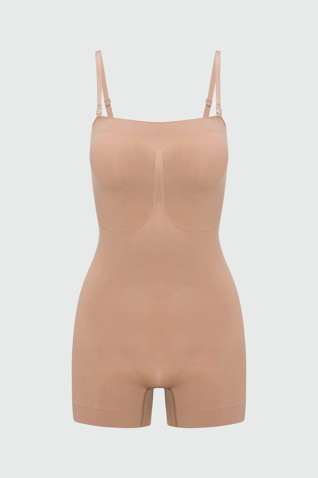 Nova Sculpt Seamless Strong Compression Strapless Shortie Bodysuit - Nude