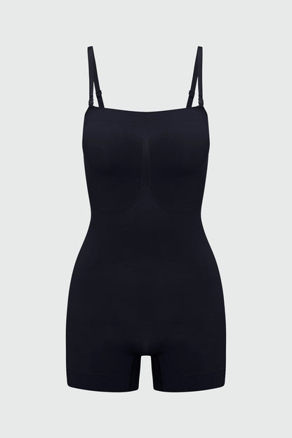 Nova Sculpt Seamless Strong Compression Strapless Shortie Bodysuit - Black