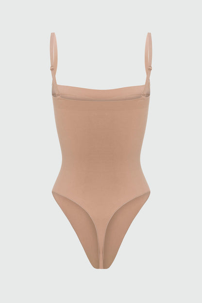 Nova Sculpt Seamless Strong Compression Strapless Thong Bodysuit - Nude