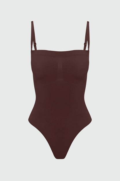 Nova Sculpt Seamless Strong Compression Strapless Thong Bodysuit - Coco