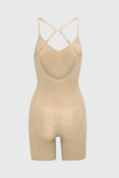 Nova Sculpt Seamless Strong Compression Low Back Thigh Shaping Bodysuit - Sand
