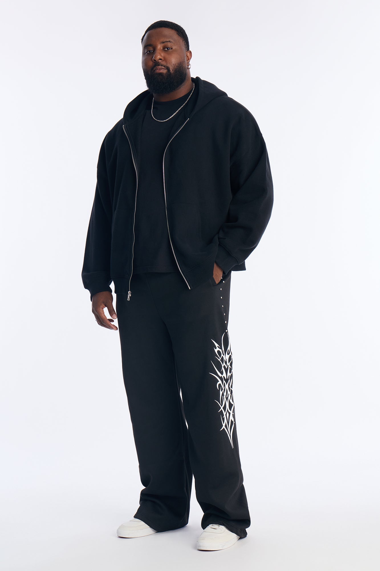 Rhinestone Tribe Sweatpants - Black
