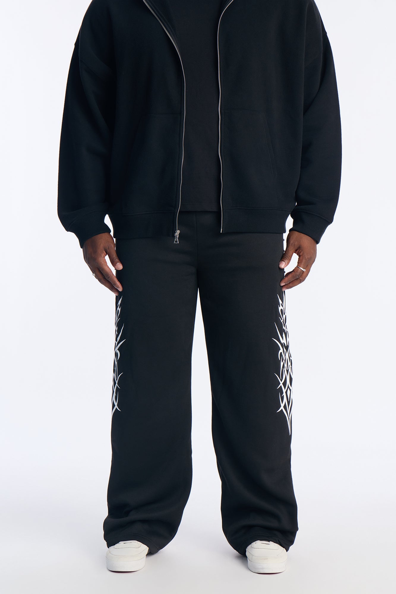 Rhinestone Tribe Sweatpants - Black