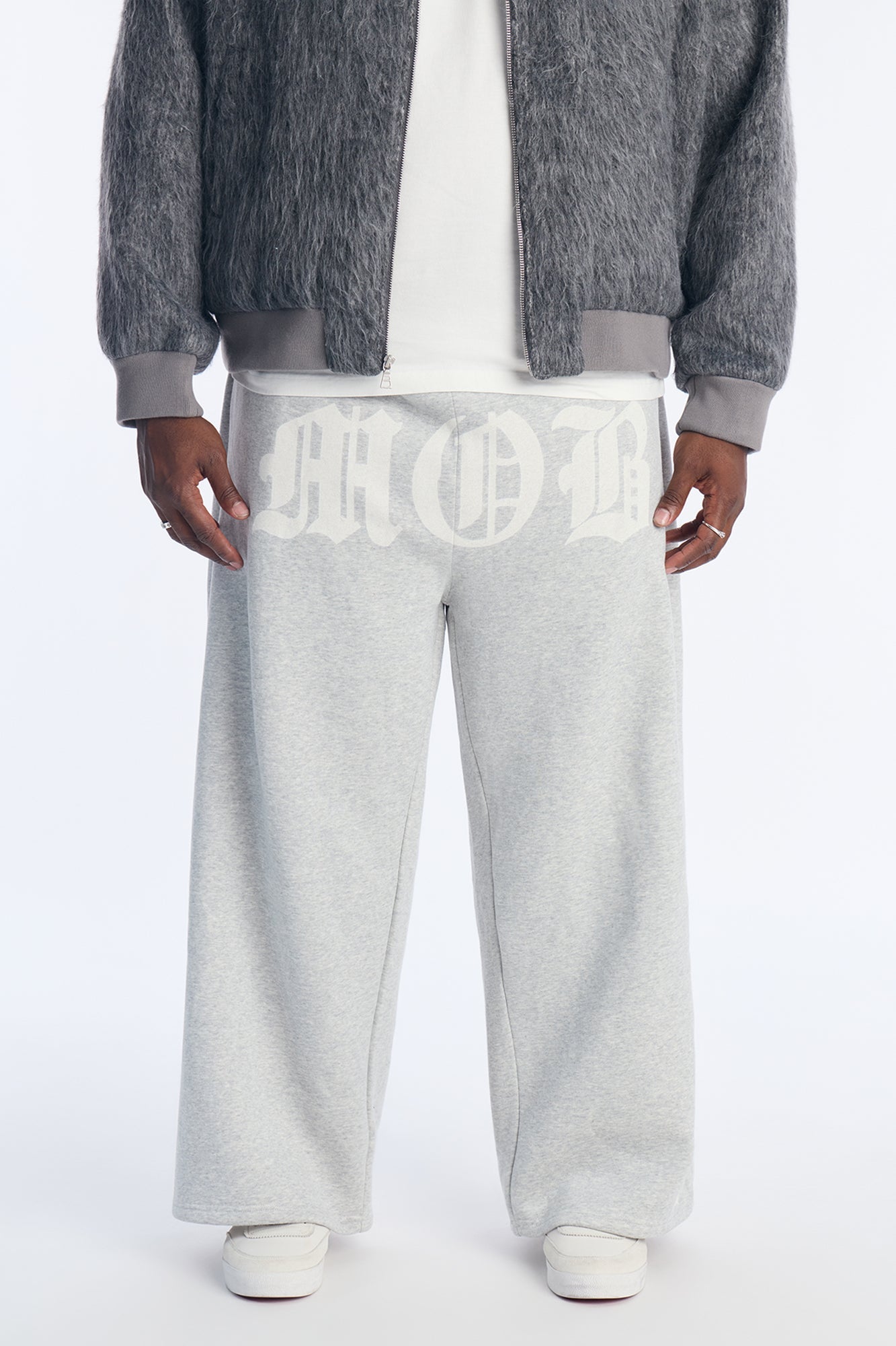 Mob Wide Leg Sweatpants - Grey