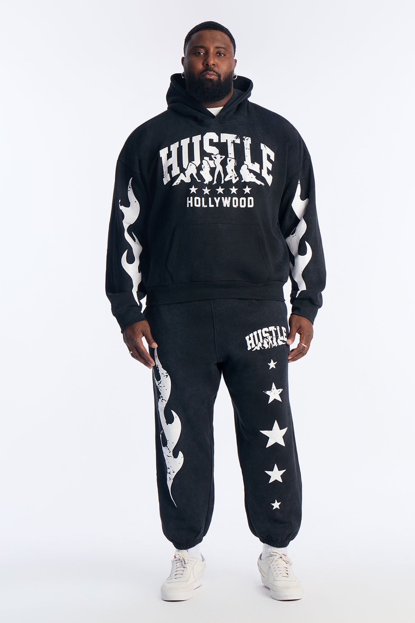 Hustle Hollywood Oversized Hoodie - Black