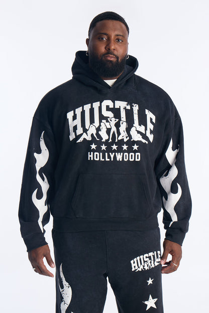 Hustle Hollywood Oversized Hoodie - Black